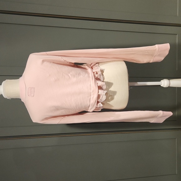 《 Fenty 》Mesh & Lace Cropped Sweatshirt - Picture 8 of 12